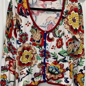 Monroe & Main Colorful Floral Button Down Shirt